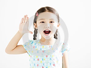 Little girl with hands upÂ 